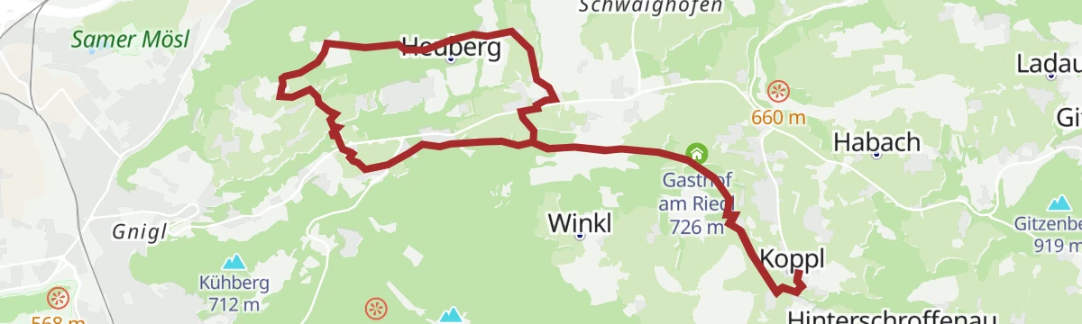 Route map: Rundwanderweg Heuberg
